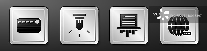 信用卡移动传感器碎纸机套装图片素材