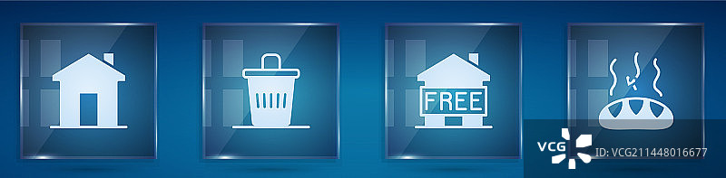 房地产垃圾桶、无家可归者收容所素材图片素材