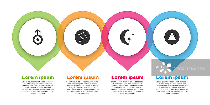 天王星大熊星座月亮符号组合图片素材