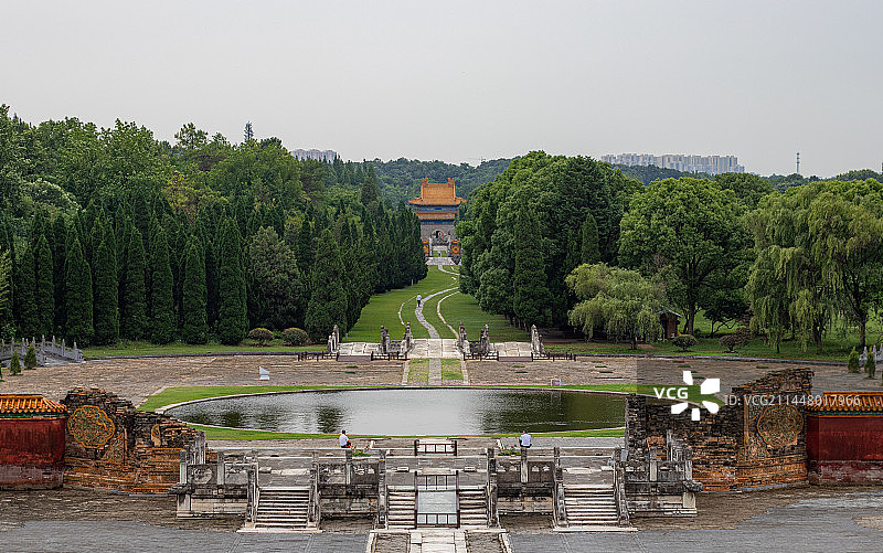 钟祥明显陵内罗城与内明塘图片素材