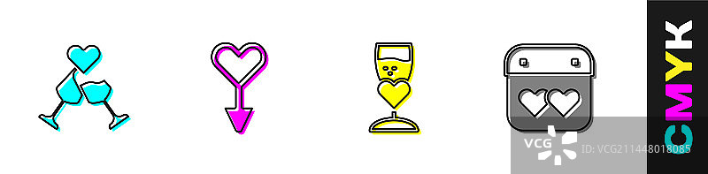 香槟杯和女性性别符号图片素材