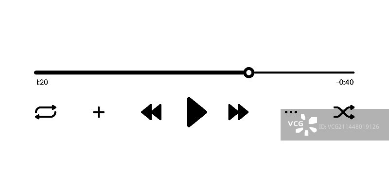 音乐或视频播放器界面模板图片素材