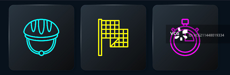 自行车头盔秒表方格线条图片素材