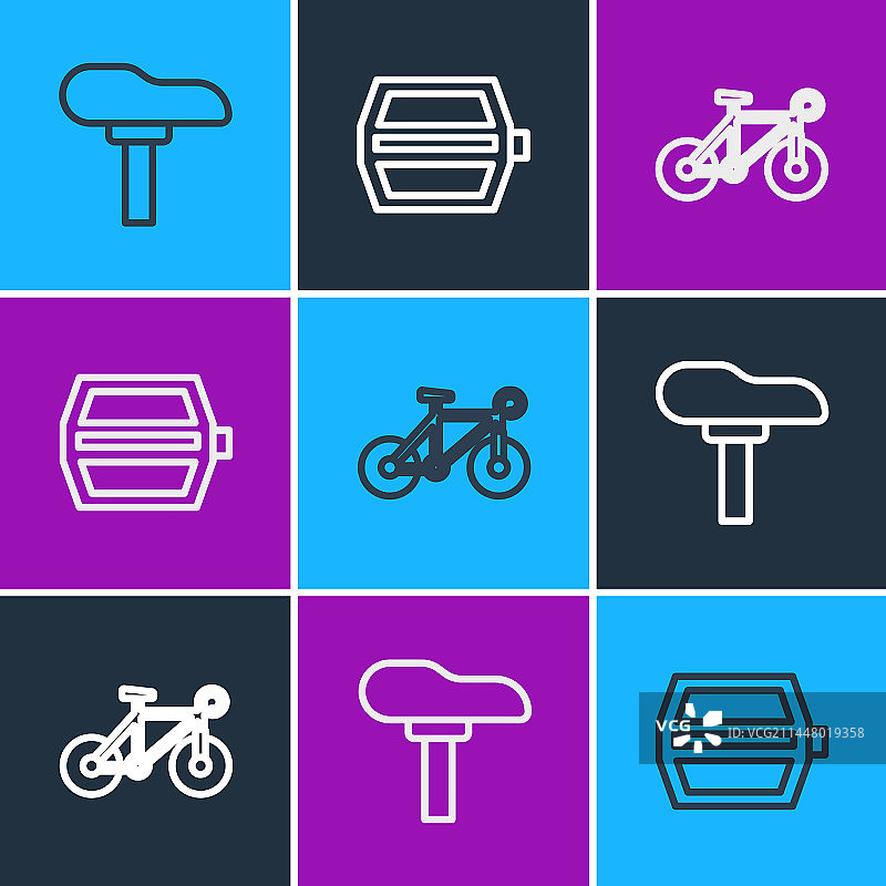 自行车座椅和脚踏板图标图片素材