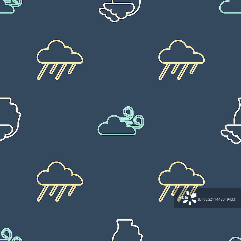 头痛的男人与乌云降雨图片素材