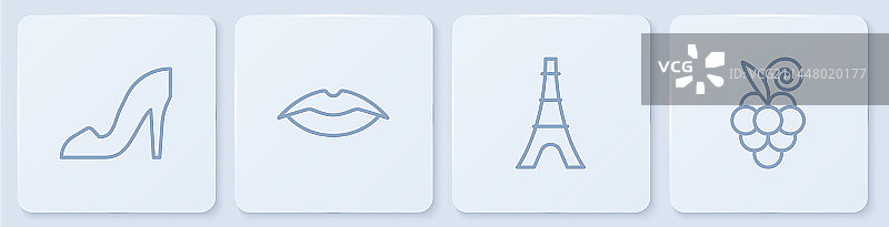 女士鞋子埃菲尔铁塔微笑红唇banner图片素材