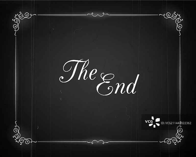 无声电影院胶片结束屏幕复古边框图片素材