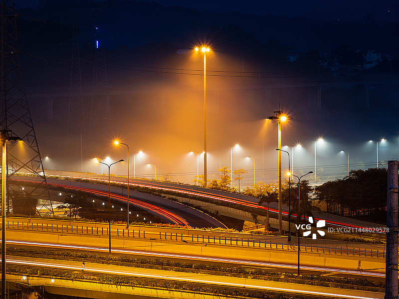 南宁玉洞大道那安快速立交桥夜景图片素材