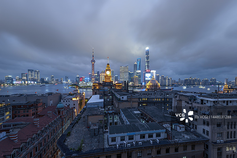 上海水晶天海关大钟图片素材