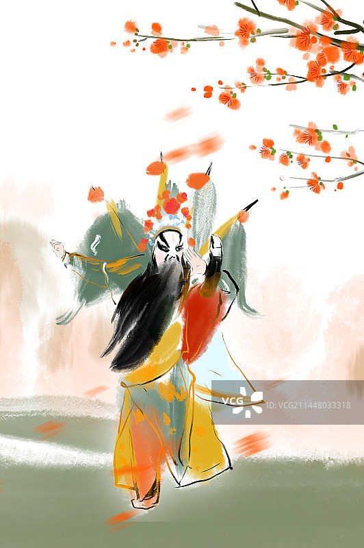 京剧表演艺术家画脸大武生图片素材
