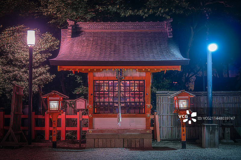 日本京都-夜晚的八坂神社图片素材