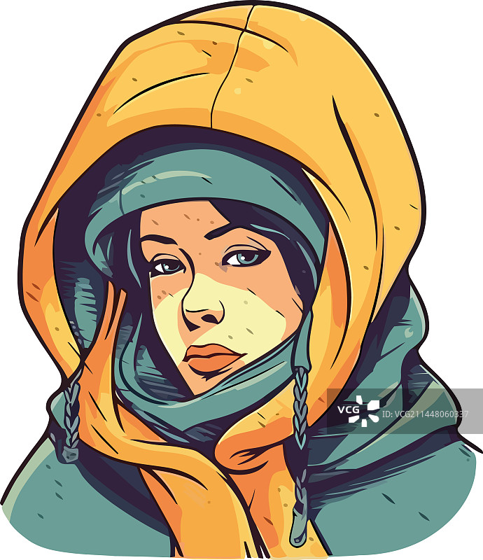 穿着冬季服装，可爱又开朗的微笑的女人图片素材