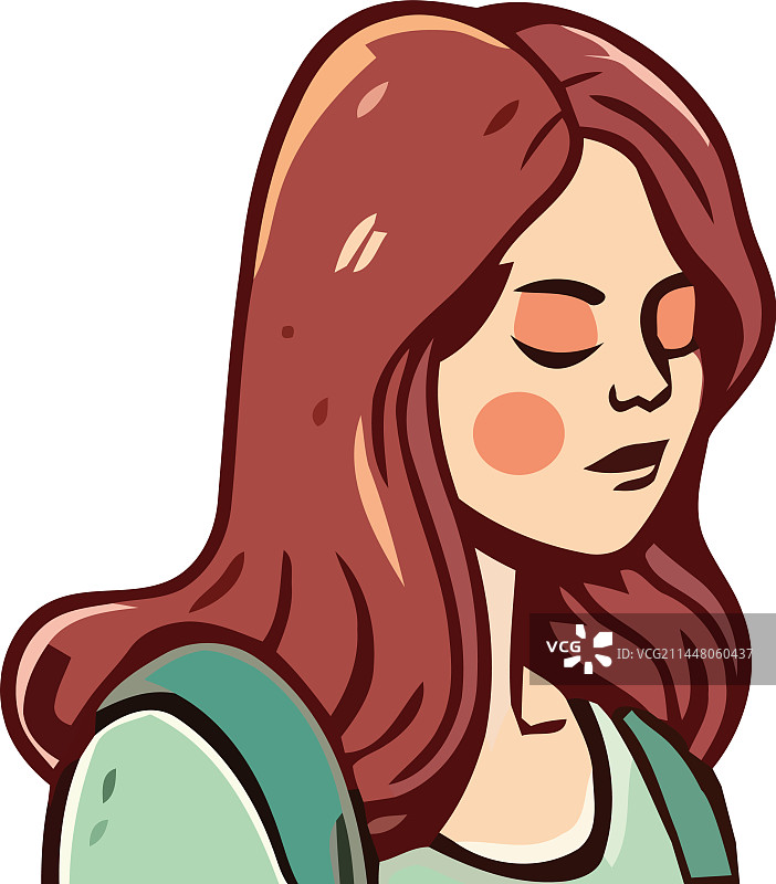 笑容灿烂的棕色头发年轻女子图片素材