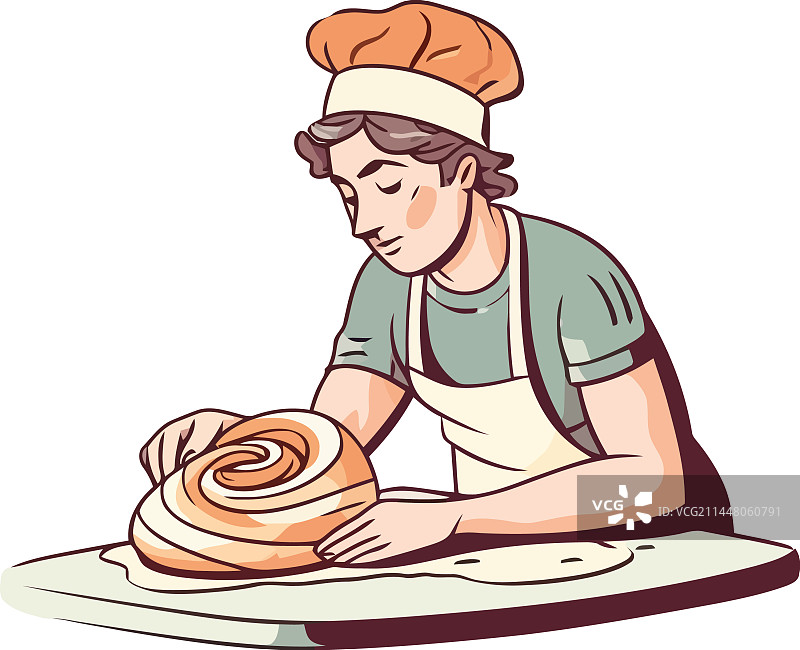 厨师在盘子里烘烤自制甜点图片素材