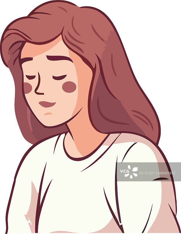 微笑卡通女人头像图片素材