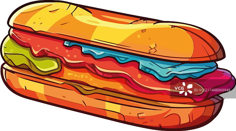 搭配番茄酱的烤牛肉三明治图片素材