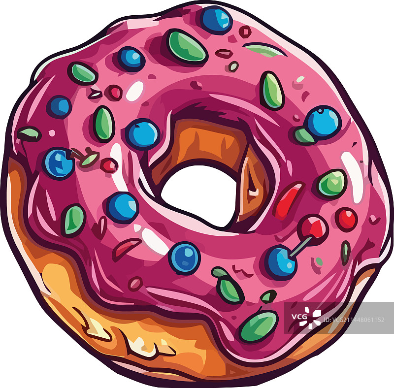 带有装饰糖屑的甜甜圈图片素材