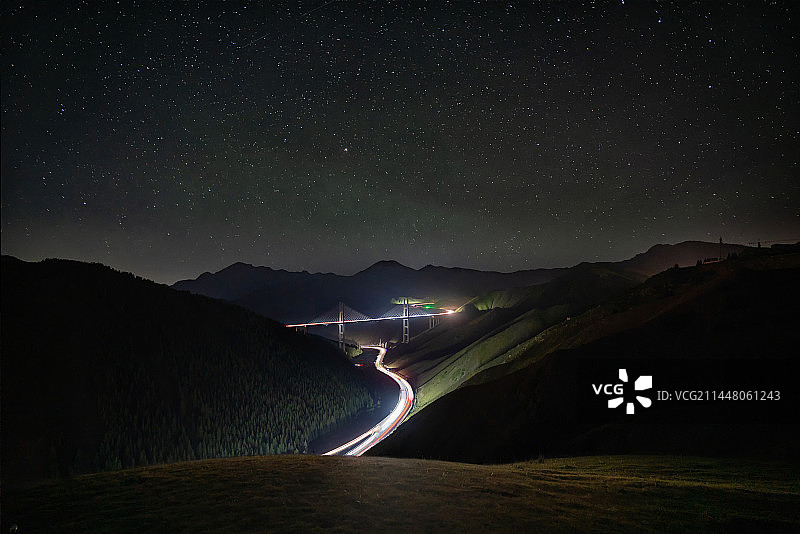 果子沟星空图片素材