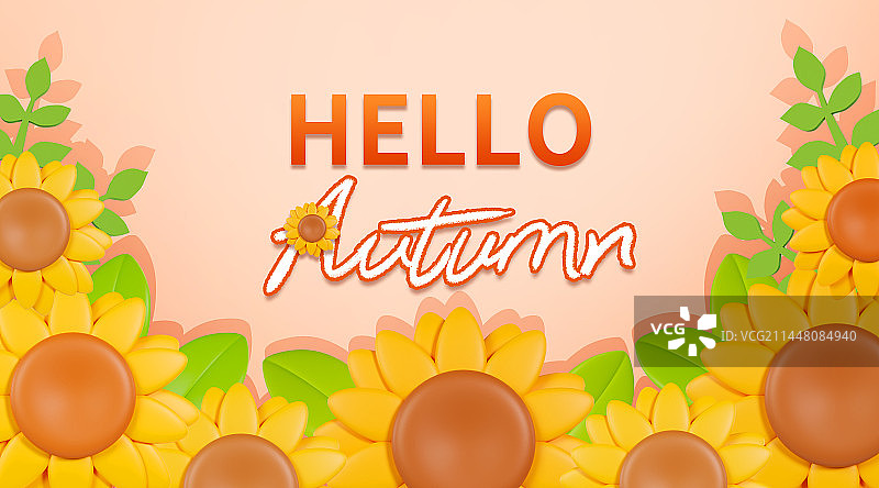 D立体免抠向日葵花边边框装饰海报图片素材