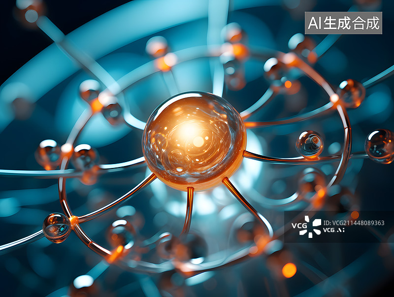 【AI数字艺术】室温超导体原子分子3D效果图图片素材