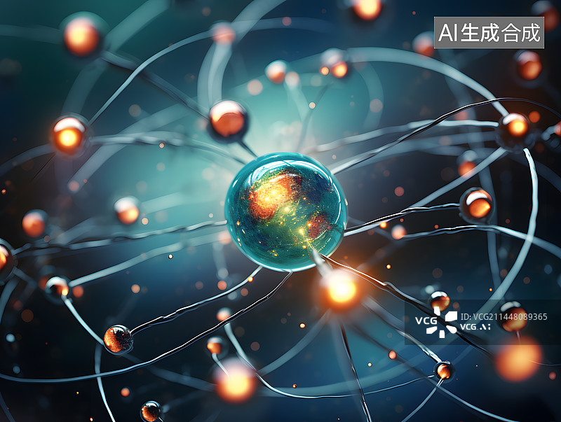 【AI数字艺术】室温超导体原子分子3D效果图图片素材