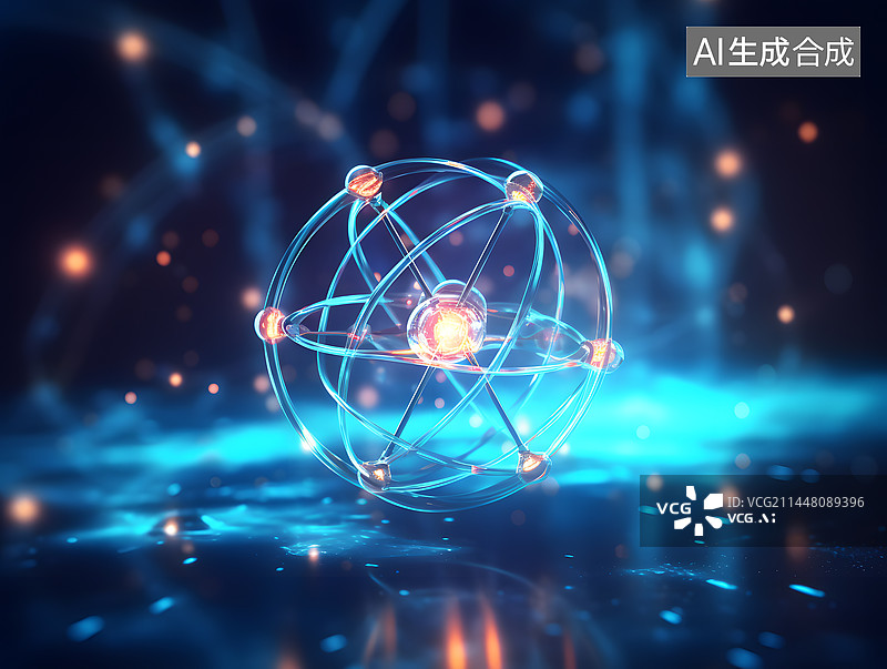 【AI数字艺术】室温超导体原子分子能量概念图图片素材