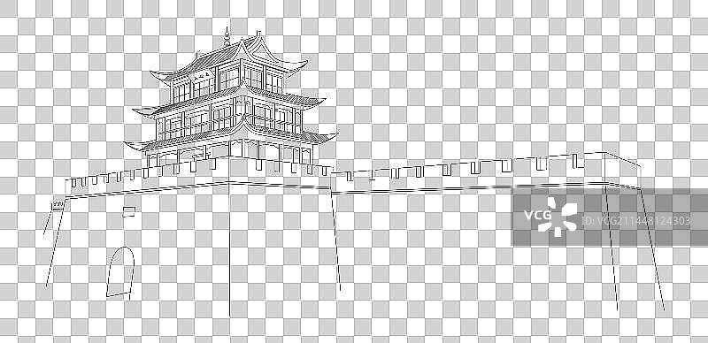 丝绸之路建筑插画图片素材