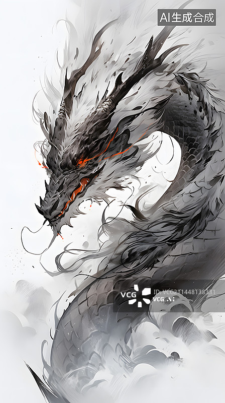 【AI数字艺术】龙年手绘系列插画图片素材