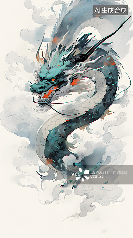 【AI数字艺术】龙年手绘系列插画图片素材