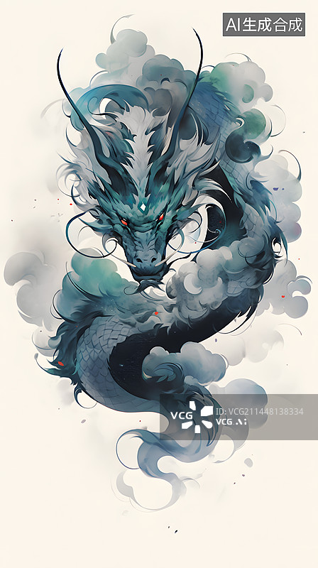 【AI数字艺术】龙年手绘系列插画图片素材