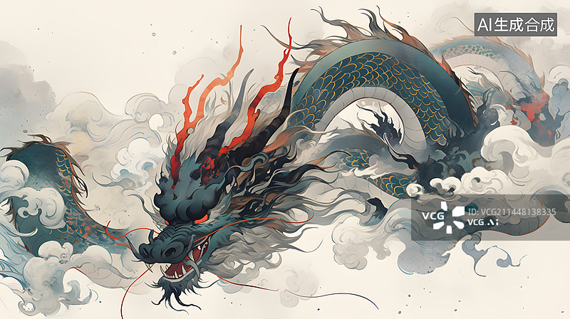 【AI数字艺术】龙年手绘系列插画图片素材