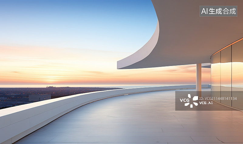 【AI数字艺术】城市风光道路平台图片素材