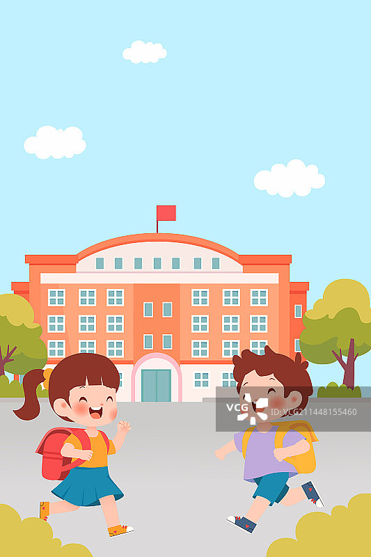 开学季学生返校插画图片素材