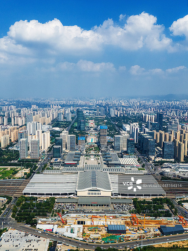 航拍济南西站图片素材