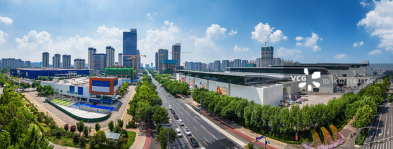 航拍济南西部新城图片素材