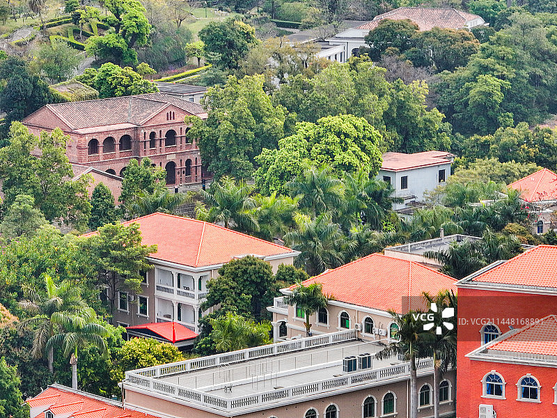 厦门鼓浪屿海岛风光航拍图片素材