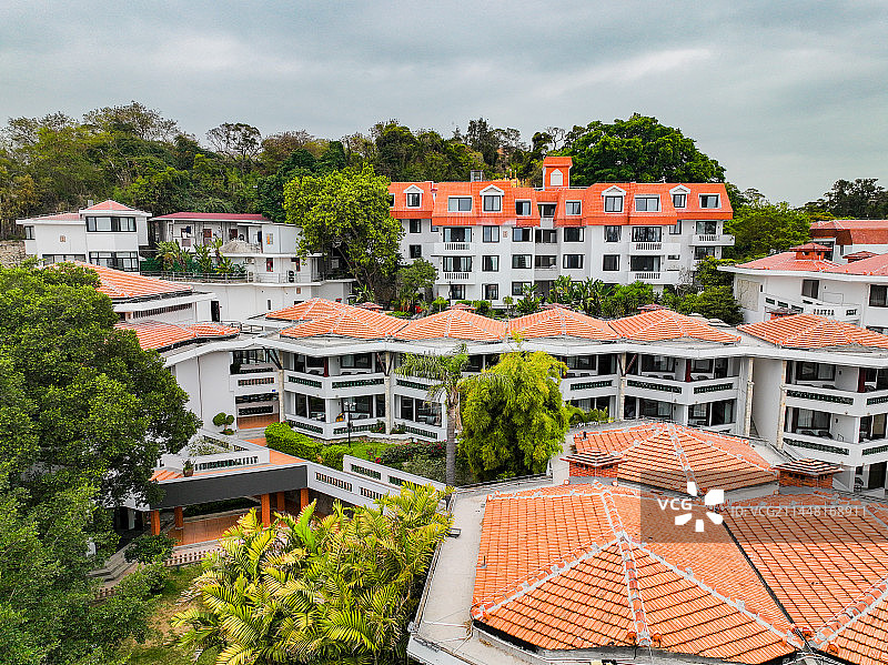 厦门鼓浪屿海岛风光航拍图片素材