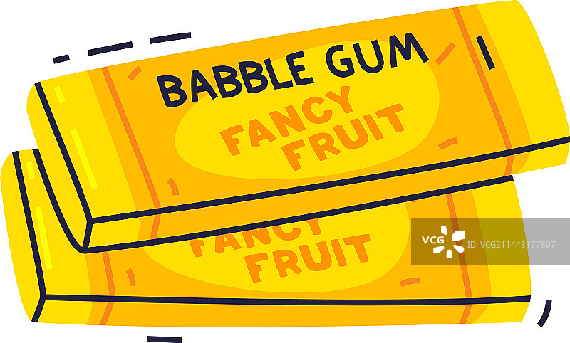 水果味黄色泡泡糖图片素材