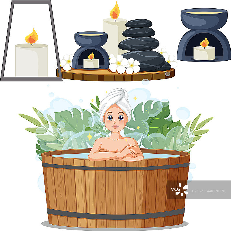 水疗桑拿护理元素合集图片素材