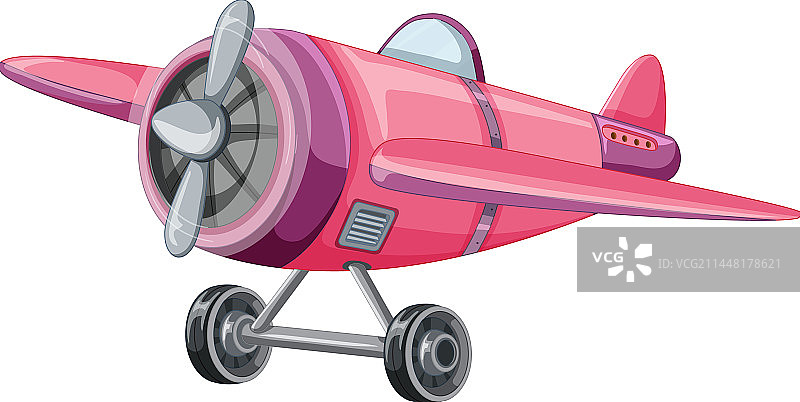 可爱粉色卡通喷气式飞机图片素材