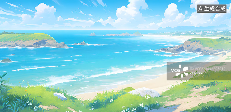 【AI数字艺术】AIGC:海边的风景图片素材