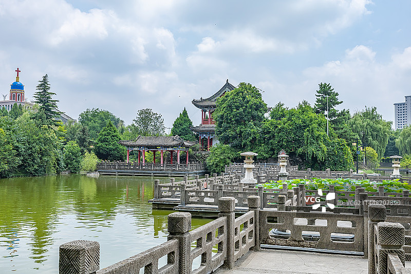 陕西凤翔东湖图片素材