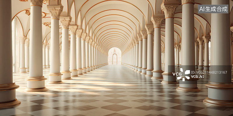 【AI数字艺术】教堂内部图片素材