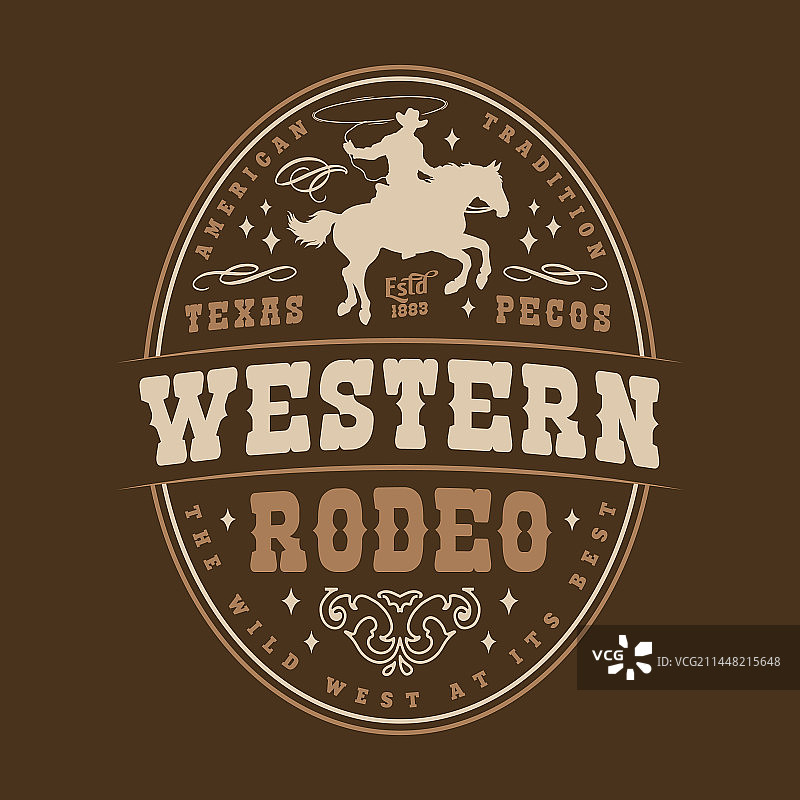 复古风格的西部牛仔竞技表演宣传单图片素材