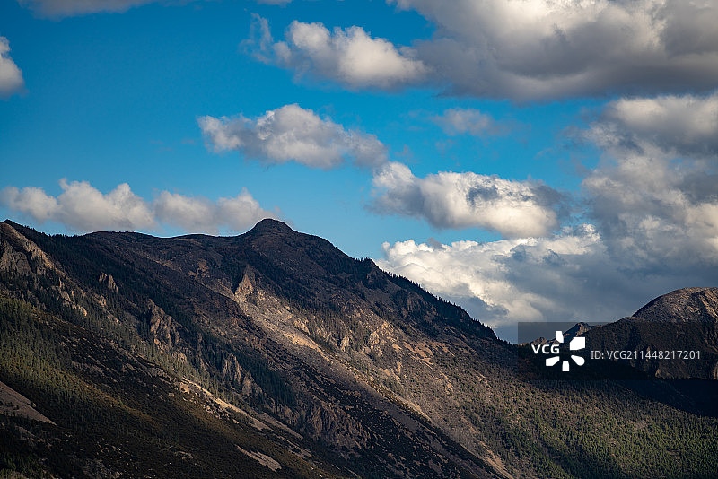 G318国道觉巴山观景台远眺杆翁日哥图片素材