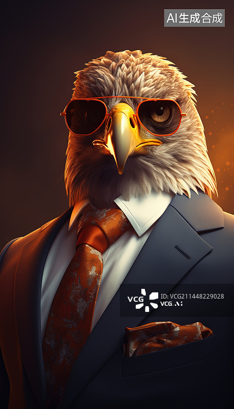【AI数字艺术】黑色背景下的鹰特写镜头图片素材