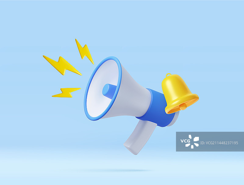 营销时间概念的3D扩音器图片素材