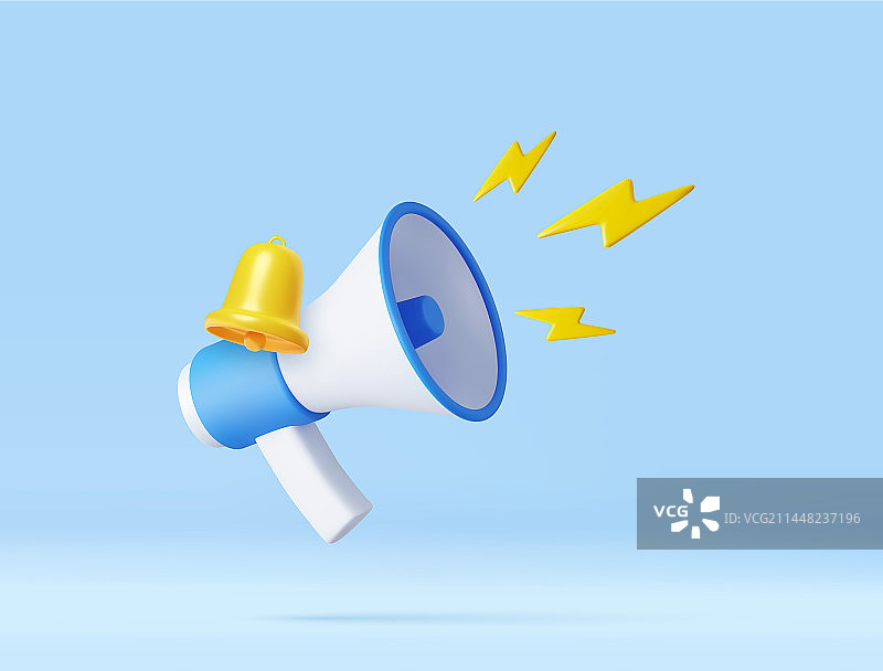 营销时间概念的3D扩音器图片素材