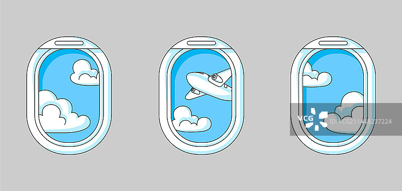 飞机舷窗外的云朵图片素材