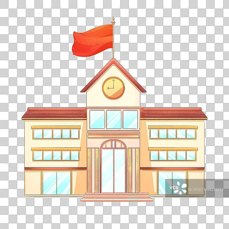 学校建筑插画元素图片素材